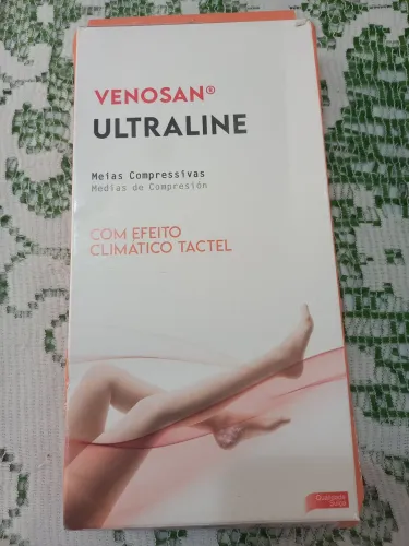 Meia Compressivas da Venasan Ultraline tamanhos M e G 3/4
