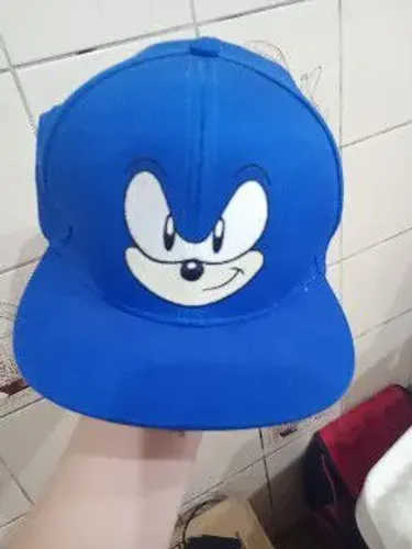 Boné infantil Sonic, bordado, com ajuste, veste até 8 / 10 anos