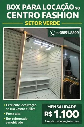 Box para locação no Centro Fashion Fortaleza - Setor verde