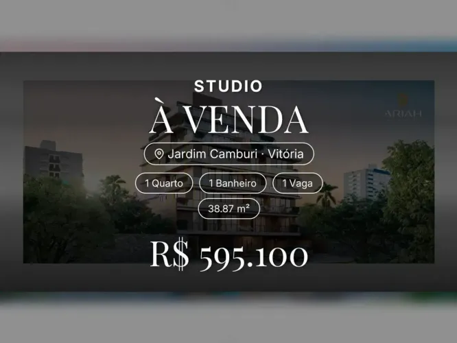 Viva com Estilo: Studio Moderno em Jardim Camburi com Garden Exclusivo!