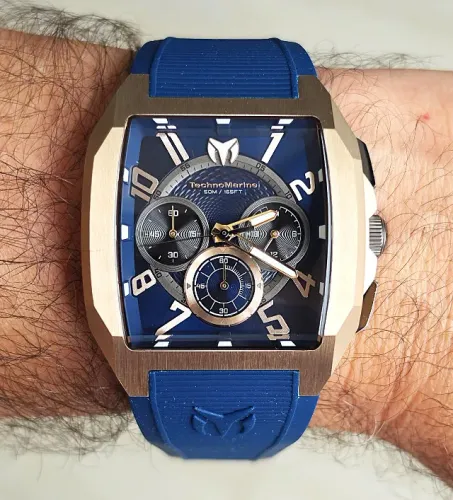 Relógio TechnoMarine Aqua Quadrant Rosé Azul