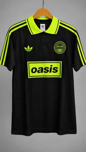 camisa adidas originals x oasis live '25 tour jacquard black/lucid lemon