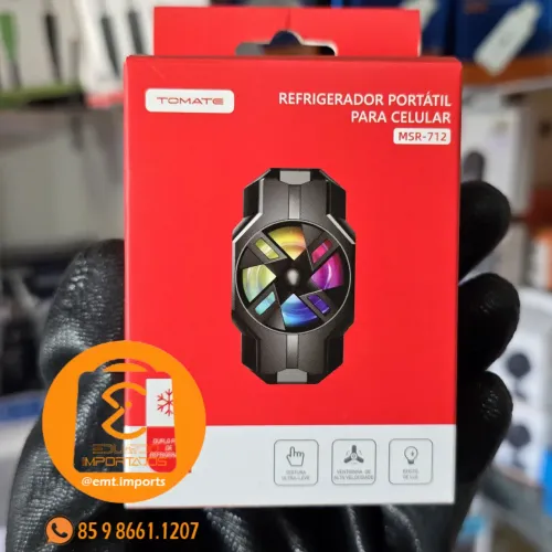 Resfriador Gamer portátil para Celular, suporte com Luz Led RGB Colorido, Alta Velocidade 