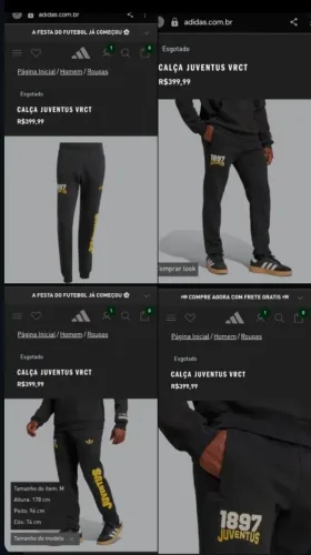 Calça moletom esportiva comprada na loja Outlet, com nota e usada apenas uma vez