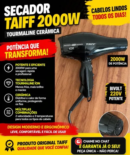 SECADOR TAIFF TOURMALINE CERÂMICA 2000W - ORIGINAL