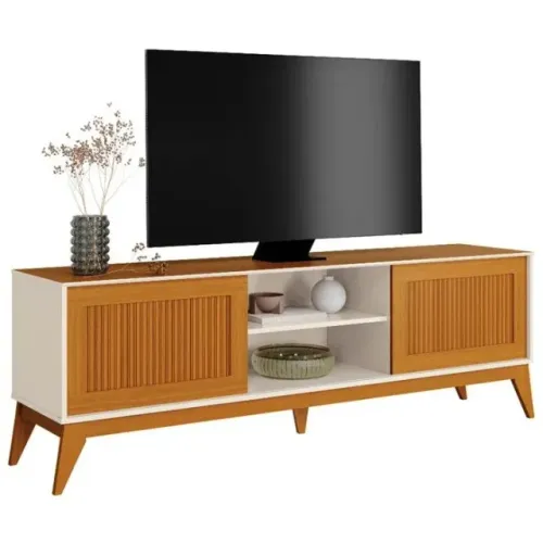 Rack King para Tv até 65" 2 Portas Ripado em Impressão 3D -FAZEMOS ENTREG E MONTAGEM!