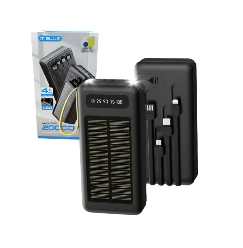Carregador Portátil Energia Solar 20.000mAh It-Blue