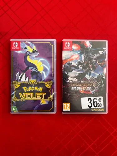 2 Jogos Nitendo Switch - Pokemon Violet e Monster Hunter G. Ultimate
