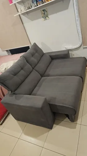 Sofá cama inBox - Assento Retrátil, Encosto reclinável - 170 cm de largura - Cinza