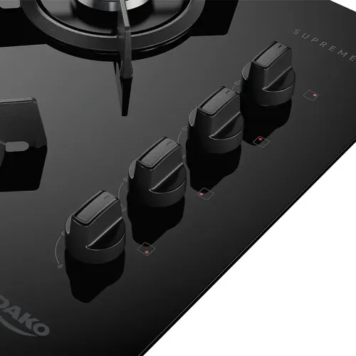 Cooktop 4 Bocas A Gás Dako Supreme Tripla Chama Preto Bivolt