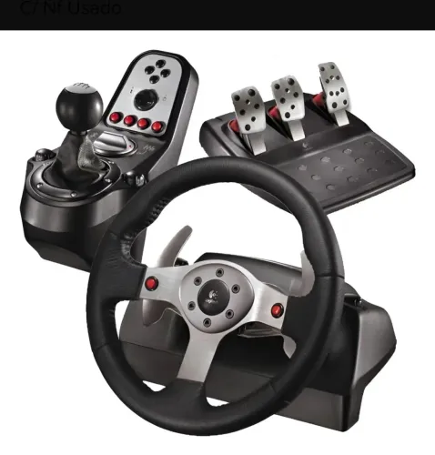 Volante Logitech G25 + câmbio + pedais