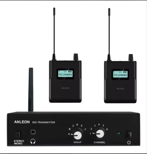 Retorno In Ear Palco Monitor Sem Fio Uhf Wireless Anleon S2 - 02 Receptores