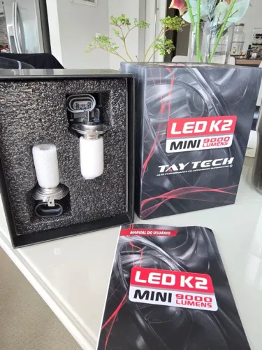 TAY TECH LED K2 HB3 - 9000 Lúmens-Branco Extremo 6000K: Iluminação poderosa!!!