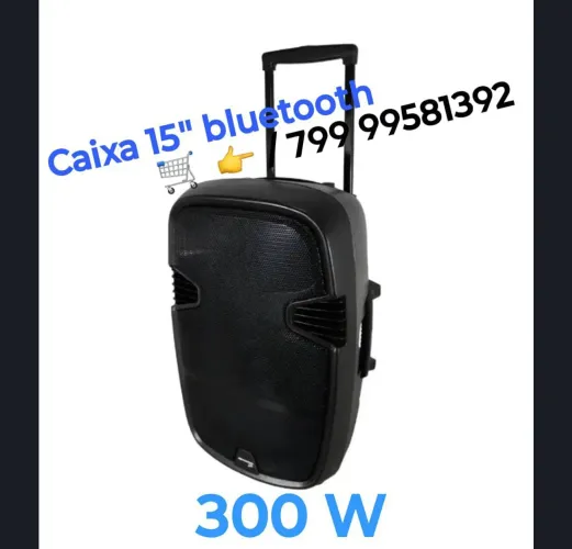 Caixa falantes 15" Bluetooth, USB pen drive,