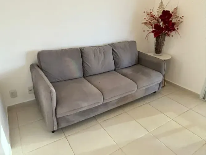 Sofá cinza 1,90m para sala de estar
