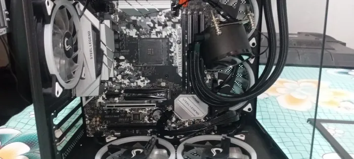 Kit placa mãe gabinete memórias + fonte