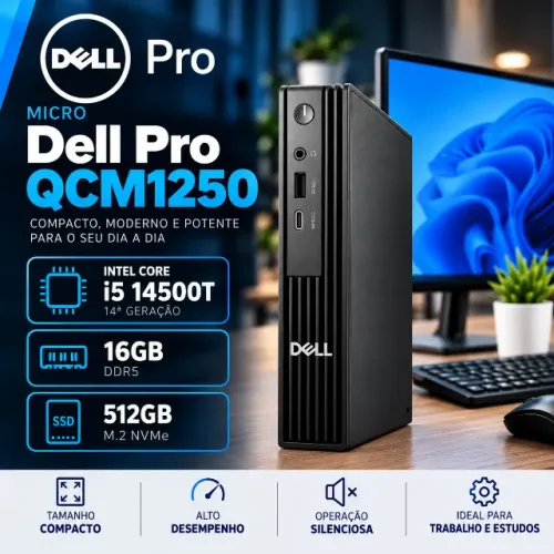 Dell Pro Micro Qcm 1250 | Intel Core i5-14500T | 16Gb DDR5 | SSD M.2 512Gb NVMe