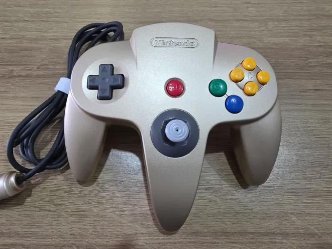 Controle Nintendo 64 Gold Dourado Impecável Analógico 100%