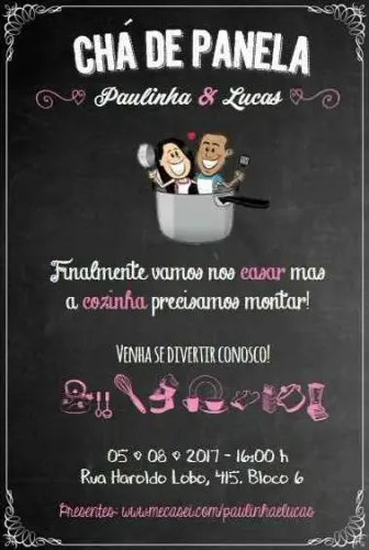 Convite digital personalizado chá de panela 