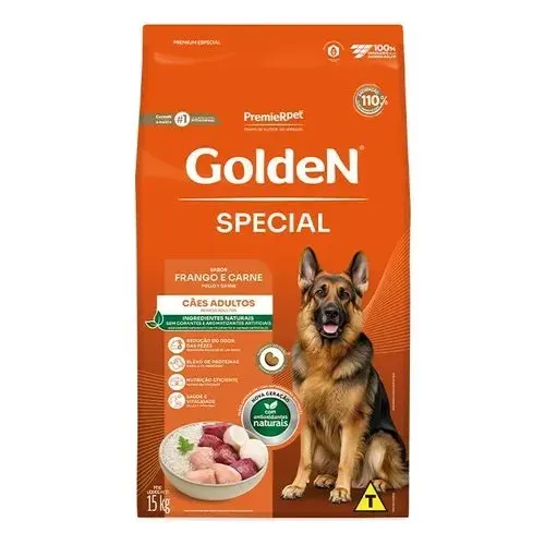 Ração Golden especial para Cães Adultos Frango e Carne  15 kg