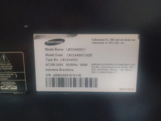Tv Samsung 32 pol c/defeito(Não liga)