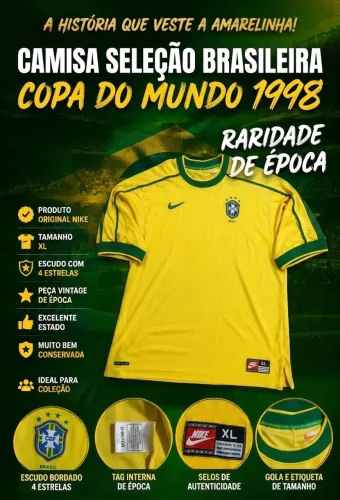 Camisa da Seleção Brasileira da Copa de 98 ORIGINAL