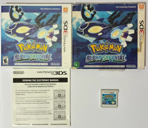 Pokémon Alpha Sapphire Nintendo 3ds com luva