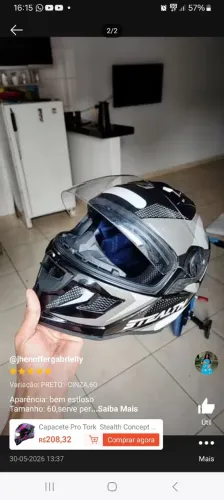 Vendo capacete novo