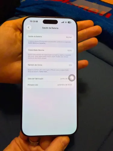 Iphone 16 pro max 256gb usado titânio preto - e sim - bat 100%