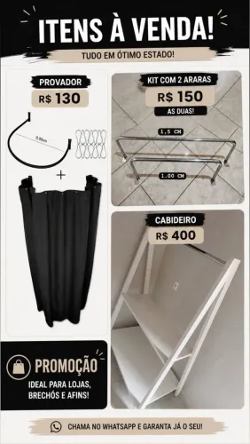 Cabideiro, arara, provado, roupas para loja 