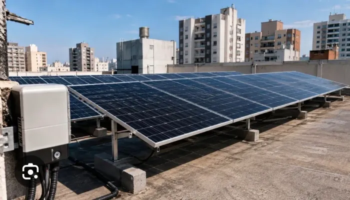 Limpeza e manutenção em placas solares