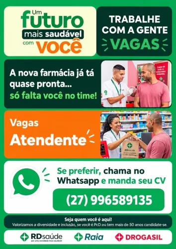 Vaga para Atendente - DROGASIL