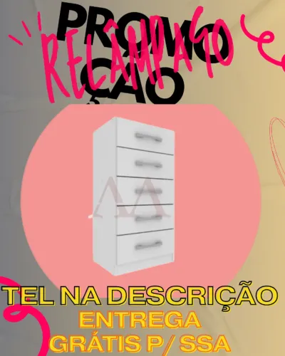 Cômoda 5 Gavetas Entrega Grátis Hoje