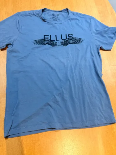 Camiseta Masculina Ellus Originals com Estampa de Asas - Azul