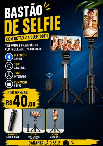 Pau de selfie com Bluetooth