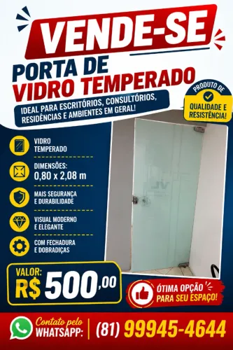 Porta de vidro temperado