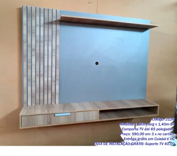 Painel MDF p/ TV até 65 polegadas 