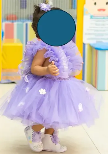 Roupa aniversário infantil 1 ano Lilás