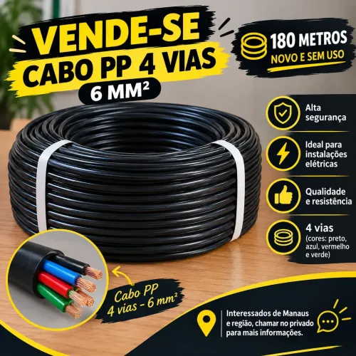 Cabo pp 4via 6mm 180 metrô novo valor disponível a negociação