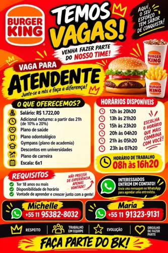 Atendente vagas