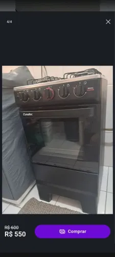Fogão 4bocas automático adaptador pra gás encantado acompanha a mangueira 