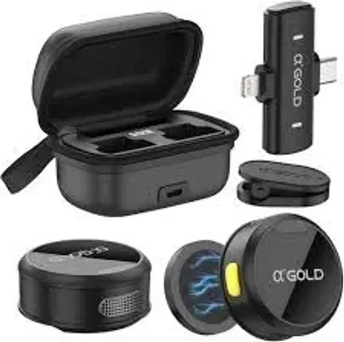 Microfone Lapela Profissional Duplo - Anti Ruido - UsbC e Iphone - 2 em 1