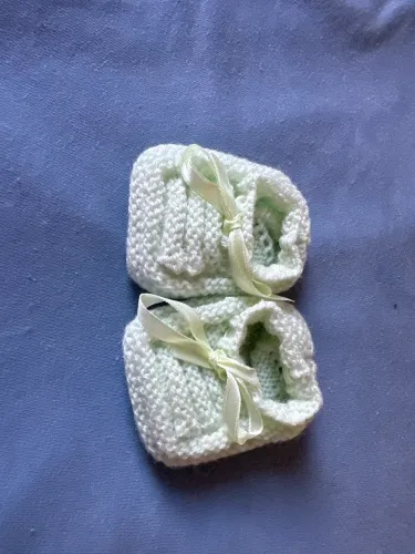Sapatilha bebê verde água 0 a 6 meses