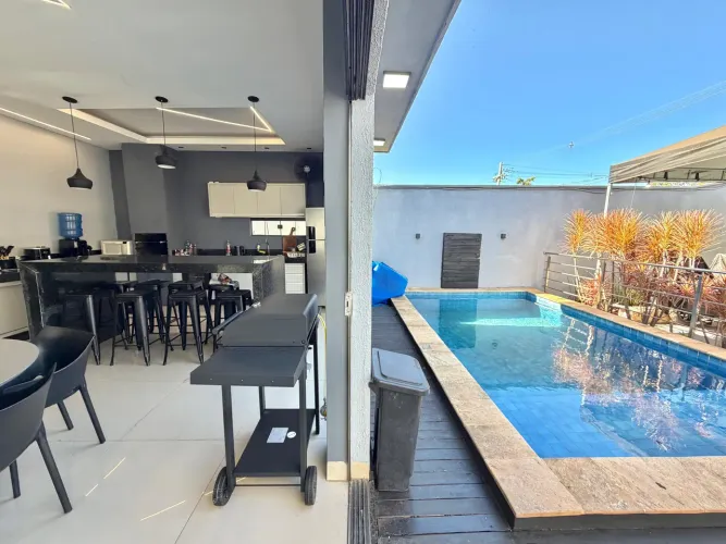 Espaço com piscina completo suite escritório
