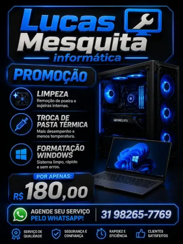 Formatação + Limpeza + Pasta térmica