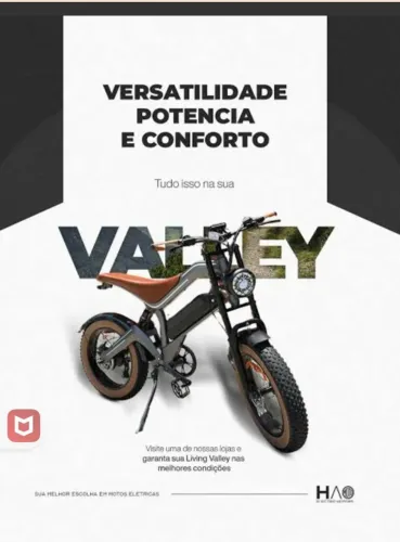 10 vezes - Bicicleta Elétrica HAO Living Valley 750W EM ATÉ 10 VEZES