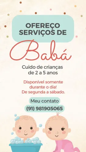A procura de serviços de babá!