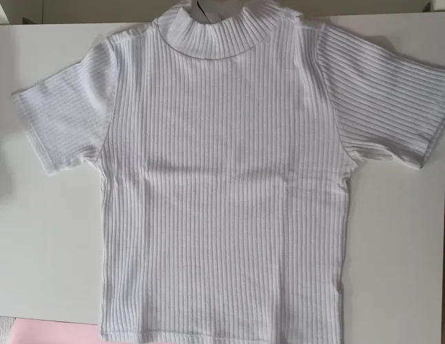 blusa blue steel gola alta branca pp