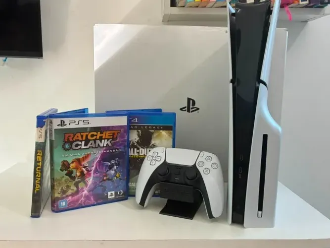 PS5 SLIM COM LEITOR 1 TERA