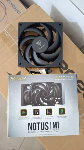 4x Fan Ventoinha Gamdias Notus M1 Full Black, 4pin PWM